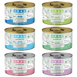 Sparpaket GRAU Adult Getreidefrei 12 x 200 g - Mix (6 Sorten)