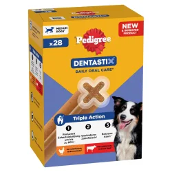 Pedigree Dentastix Tägliche Zahnpflege Hundesnack - Multipack: 28 Stück (720 g) für mittelgrosse Hunde (10-25 kg)