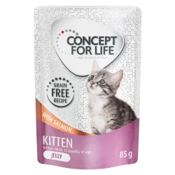 Sparpaket Concept for Life getreidefrei 24 x 85 g - Kitten Lachs - in Gelee