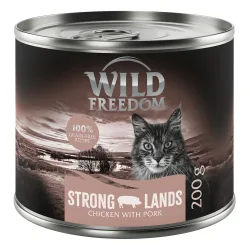 Wild Freedom Adult 6 x 200 g - getreidefreie Rezeptur - Strong Lands: Schwein & Huhn