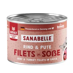 Sparpaket Sanabelle Fleisch in Sosse 24 x 180 g - Rind & Pute