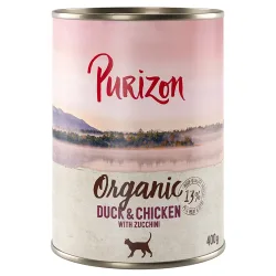 Sparpakete Purizon Organic 24 x 400 g - Ente und Huhn mit Zucchini
