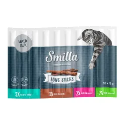 Sparpaket Smilla Long Sticks 30 x 5 g - Mixpaket 2 (Kaninchen, Gans, Lamm und Wild)