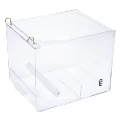 TIAKI No-Mess Vogelfutternapf aus Acryl - Grösse L: L 20 x B 25 x H 20 cm