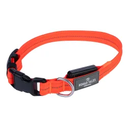 Nomad Tales Spirit USB LED Nylonhalsband, orange - Grösse S: Halsumfang 34-41 cm