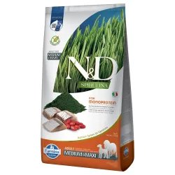 N&D Dog Spirulina Adult Medium/Maxi mit Hering - Sparpaket: 2 x 7 kg