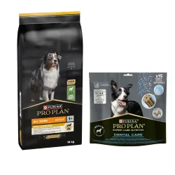 PURINA PRO PLAN Adult 14 kg + passender Snack gratis! - All sizes Light Sterilised Lamm + Dental Care Medium Dog 345 g