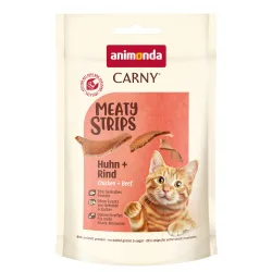 animonda Carny Adult Meaty Strips - Sparpaket: Huhn + Lachs (10 x 50 g)