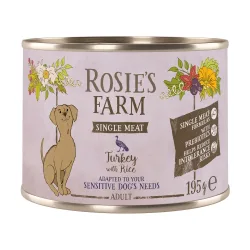 Rosie's Farm Single Meat Adult 6 x 195 g - Truthahn & Reis