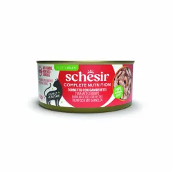 Schesir Complete Nutrition Filet in Gelee 6 x 140 g in Dosen - Thunfisch mit Garnelen