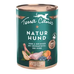 Terra Canis Naturhund 6 x 400 g - Huhn & Kaninchen mit Süsskartoffel & Birne