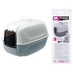 Ferplast Katzentoilette Prima XXL - hellgrau / weiss