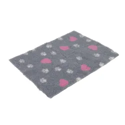 Vetbed® Isobed SL grau mit Herzchen und Pfötchen - L 150 x B 100 cm