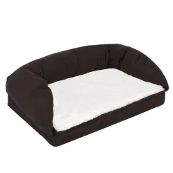 Sparpaket: Das Orthopädische Hundebett eckig + Kuscheldecke Paws - Grösse L + Kuscheldecke