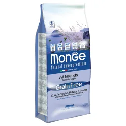 Monge Natural Superpremium Grain Free All Breeds Sardellen, Kartoffeln und Erbsen - Sparpaket: 2 x 12 kg