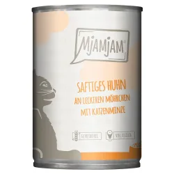 Sparpaket MjAMjAM Katzenfutter 24 x 400 g - saftiges Huhn an leckeren Möhrchen