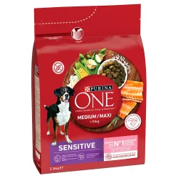PURINA ONE Medium/Maxi Sensitive Lachs - Sparpaket: 2 x 2,5 kg