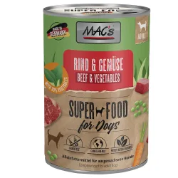 Sparpaket MAC's Nassfutter für Hunde 24 x 400 g - Rind & Gemüse