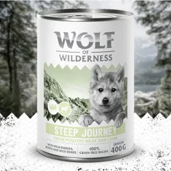 Wolf of Wilderness Junior 6 x 400 g - Mit viel frischem Geflügel  - Muddy Routes - Geflügel mit Schwein