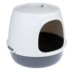 TIAKI Haubentoilette Nebel - dunkelgrau / weiss