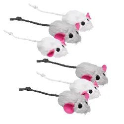 Sparset! Trixie Katzenspielzeug Plüschmäuse, 6 Stück - Doppelpack (12 Stück)