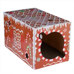 TIAKI Katzenkratztunnel Lebkuchen - L 50 x B 30 x H 30 cm