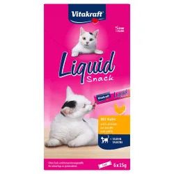 Vitakraft Cat Liquid-Snack mit Hähnchen + Taurin - 48 x 15 g
