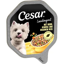 Megapack Cesar Schale 14 x 150 g - Landragout mit Huhn, Gemüse und braunem Reis