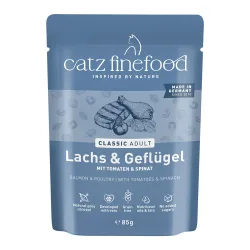 Sparpaket catz finefood 64 x 85 g - Lachs & Geflügel