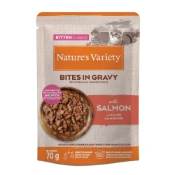 Zum Sonderpreis! 2 x Nature's Variety - Kitten Bites in Sosse Lachs (2 x 28 x 70 g)