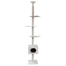 Kerbl Pet Kratzbaum Ferdi, weiss - Gesamthöhe 240 - 260 cm (verstellbar)