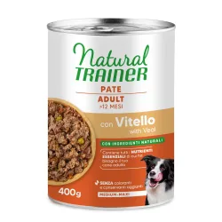 Natural Trainer Pate Medium & Maxi Adult - 12 x 400 g Kalbfleisch