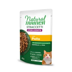 Natural Trainer Stracceti Adult Sterilised Streifen in Sosse 48 x 85 g - Huhn