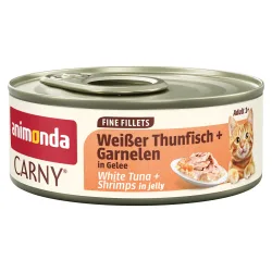 Sparpaket animonda Carny Adult Fine Fillets in Gelee 24 x 60 g - Weisser Thunfisch & Garnelen