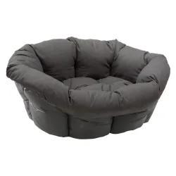 Set aus Ferplast Korb Siesta Deluxe  mit Überzug Sofà - Anthrazit - Grösse 12: L 114 x B 83 x H 37 cm