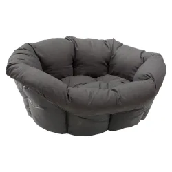 Set aus Ferplast Korb Siesta Deluxe  mit Überzug Sofà - Anthrazit - Grösse 10, L 93,5 x B 68 x H 28,5 cm