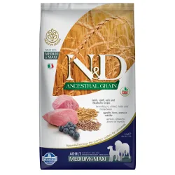 Farmina N&D Ancestral Grain Adult Medium & Maxi mit Lamm & Heidelbeere - Sparpaket: 2 x 12 kg