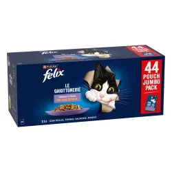 Felix Nassfutter Katze in Gelee 44x85 g Gemischte Vielfalt