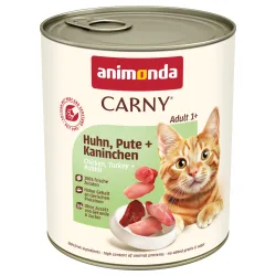 Sparpaket animonda Carny Adult 24 x 800 g - Rind, Pute + Kaninchen