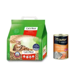 Cat's Best Original Katzenstreu + Miamor Trinkfein Vitaldrink 135 ml gratis! - 5 l (ca. 2,1 kg)