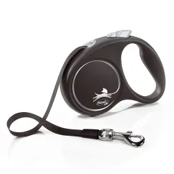 flexi Black Design Gurt-Leine schwarz, 5 m - Grösse S: bis 15 kg