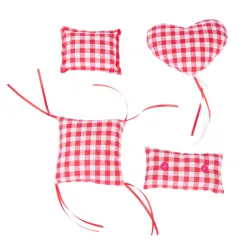 TIAKI Vichy Katzenminze-Kissen - 4-teiliges Set