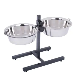 Hundebar inklusive 2 Edelstahlnäpfe - Sparset: 4 x 2,8 l