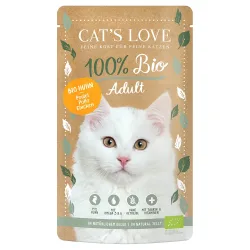 Sparpaket Cat's Love Bio 12 x 100 g - Bio-Huhn