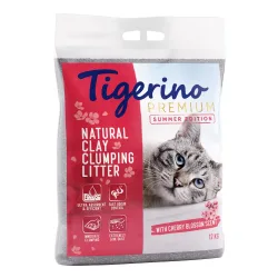 Tigerino Premium Katzenstreu ? Kirschblütenduft ? Limitierte Sommer-Edition - Sparpaket: 2 x 12 kg