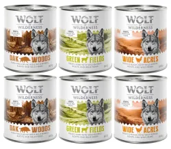 Mix-Pakete Wolf of Wilderness Adult - 6 x 800 g Wildschwein, Huhn, Lamm