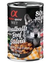 alpha spirit Dog Meatballs 6 x 400 g - Rind & Salbei