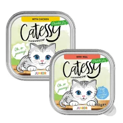Catessy Junior-Häppchen in Sauce Mix mit 2 Sorten - Sparpaket: 32 x 100 g