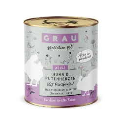 GRAU Adult Getreidefrei 6 x 800 g - Huhn & Putenherzen