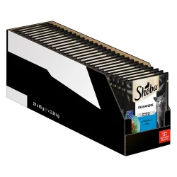 Sparpaket Megapack Sheba Varietäten Frischebeutel 56 x 85 g - Delikatesse in Gelee mit Thunfisch